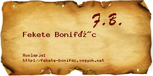 Fekete Bonifác névjegykártya