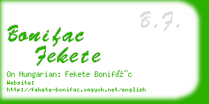 bonifac fekete business card